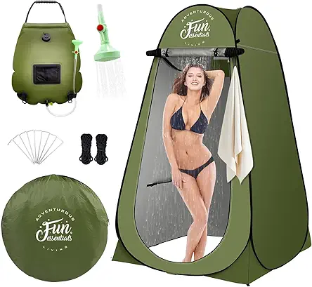 Solar Shower Tent Kit, 2 Pcs, Instant Pop...