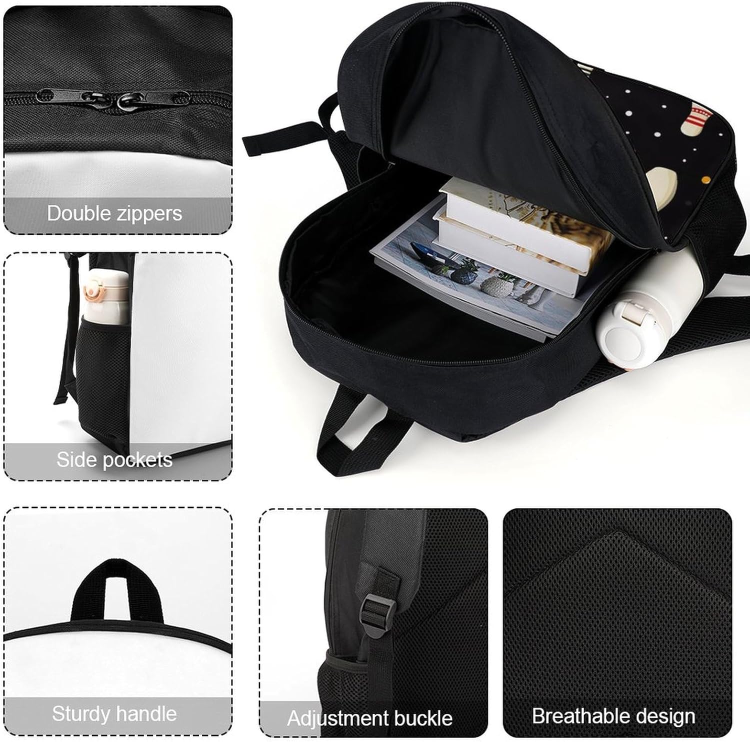 Bowling Laptop Backpack for Men Women 17 Inch Shoulder Bag Travel Daypack