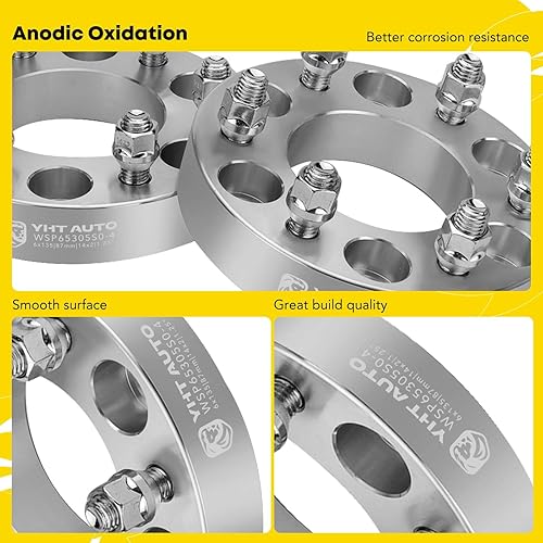 Miniatura 30 de YHTAUTO Espaciadores de rueda de 1.25 pulgadas para Ford F-150, Expedition y Lincoln Navigator 2003-2014, Mark LT, espaciadores de neumáticos Negro