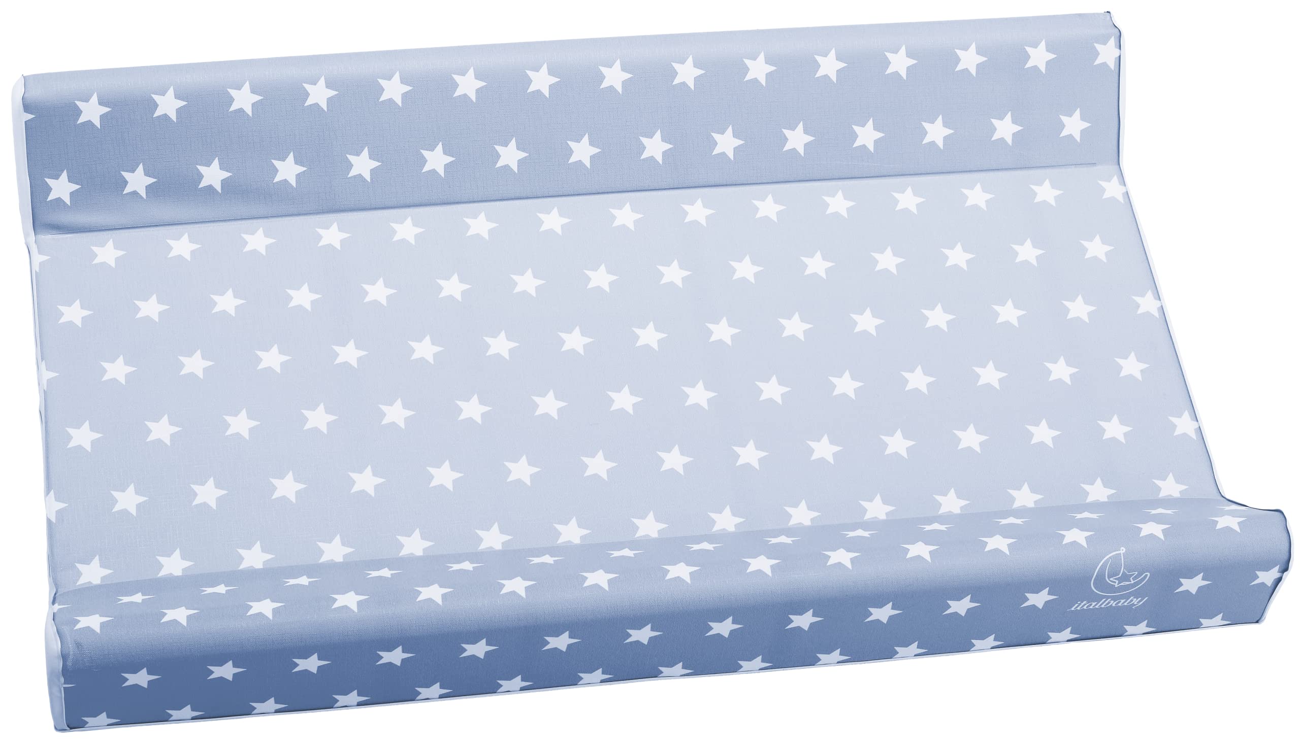 Materassino fasciatoio in pvc 2 lati, per il cambio del pannolino, universale, misura cm 49x81x10, made in italy, Italbaby starlette azzurro