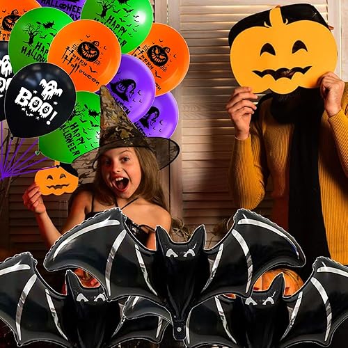 Miniatura 46 de Globos de aluminio de Halloween, globos de cumpleaños de Halloween, número 1, araña, momia, calabaza, murciélago, fantasma, globos para decoración