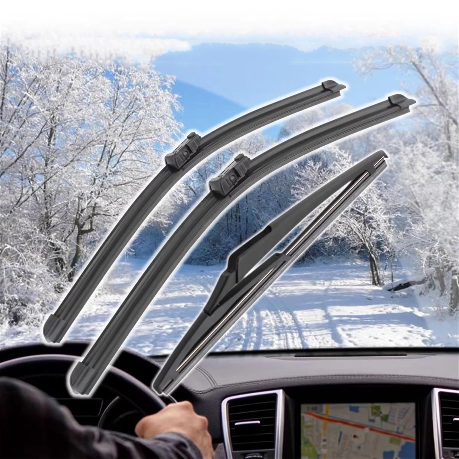 tergicristalli per Auto Compatibile con Grand per Scenic 4 2016 2017 2018 3PCS 30 "26" 9 "Spazzole Tergicristallo Anteriori Posteriori Spazzole Accessori Auto