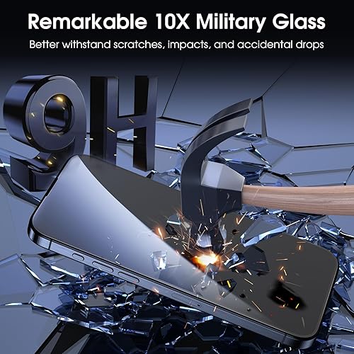 Miniatura 4 de MOCOLL 9H+ - Protector de pantalla de vidrio para iPhone 15 Pro Max grado militar inastillable y más duradero Protector de pantalla de vidrio