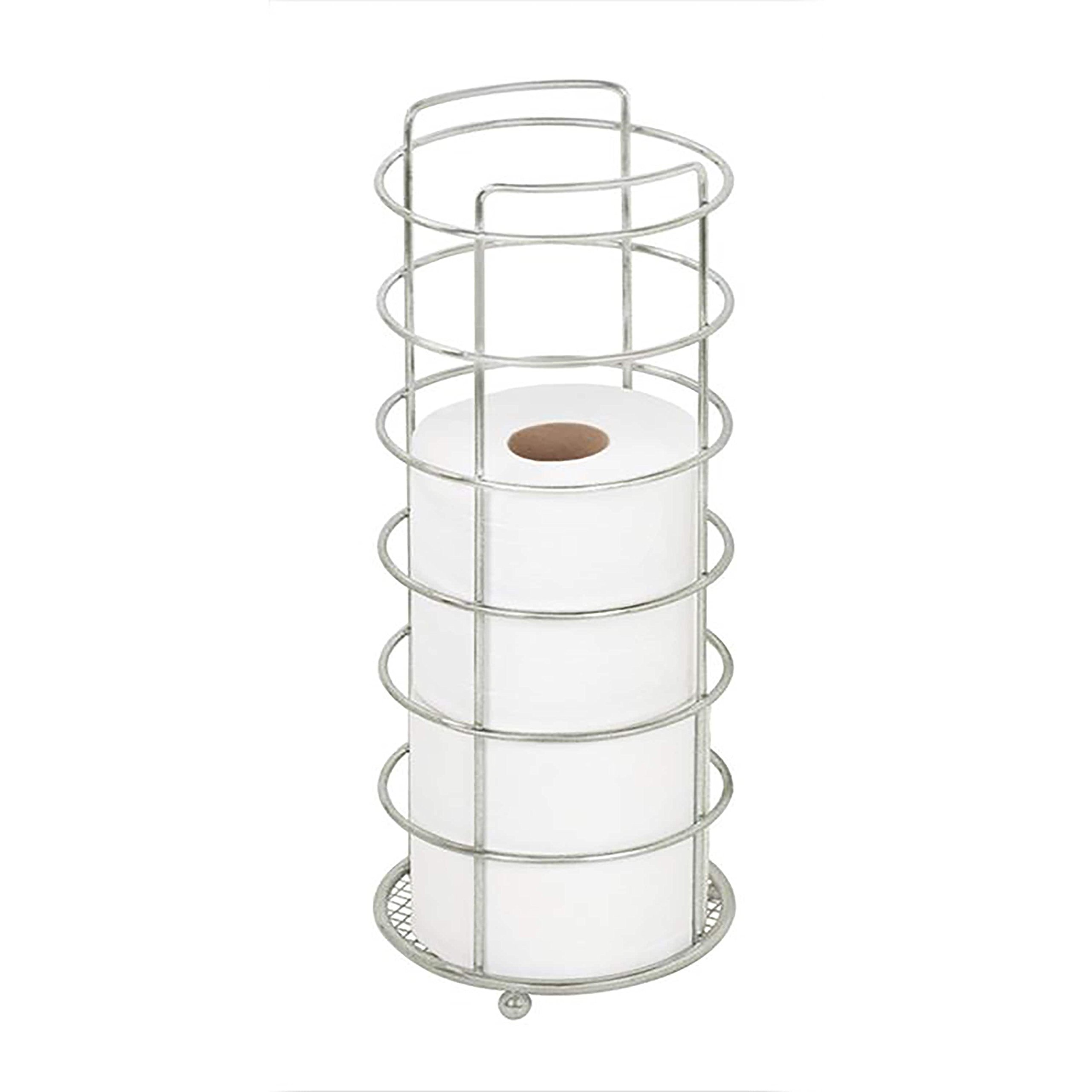 Buy Bath Bliss Cylinder Free Standing Toilet Paper Holder Reserve, Holds 4 Rolls, Water & Rust