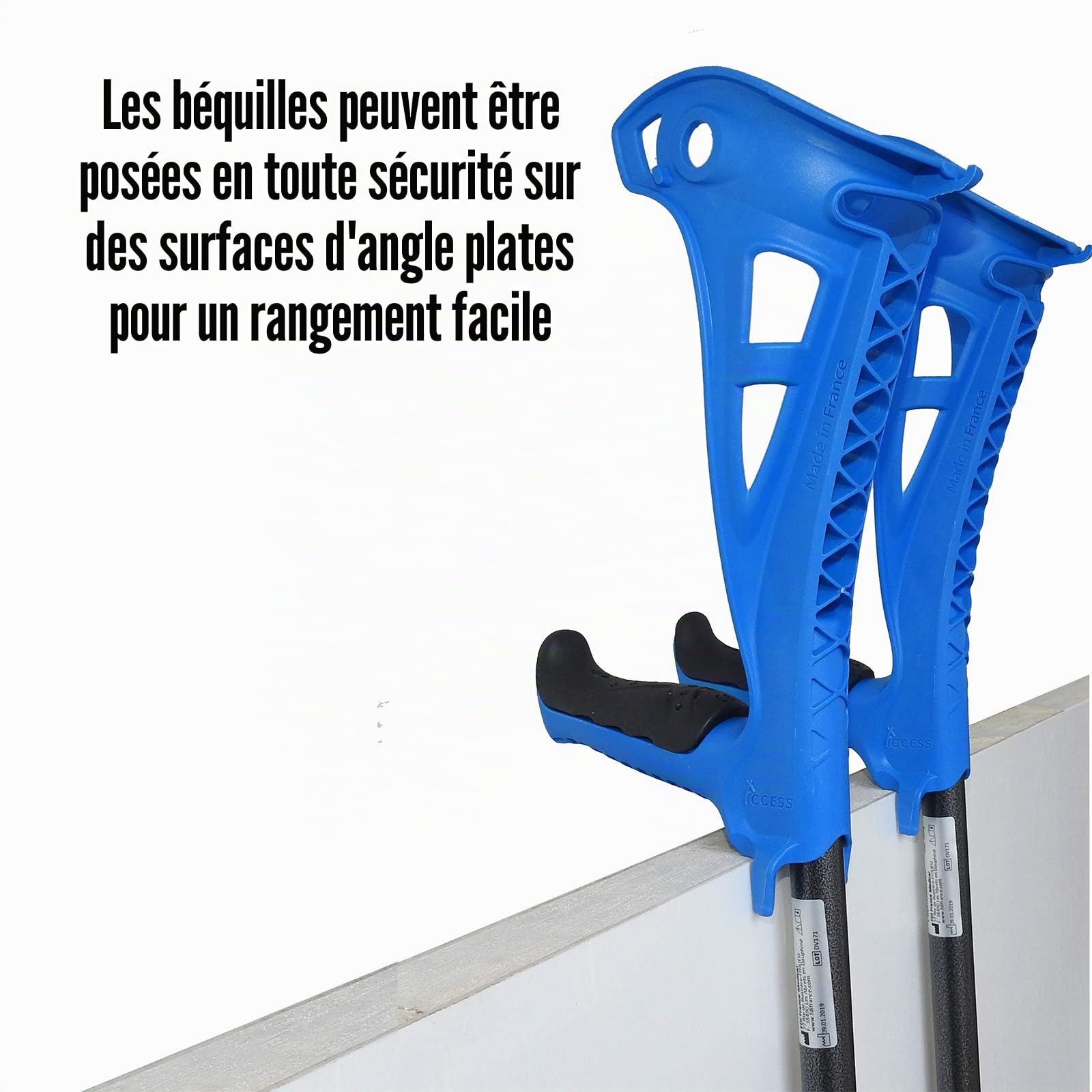 FDI Access Lot de 2 béquilles confortables en aluminium Blanc