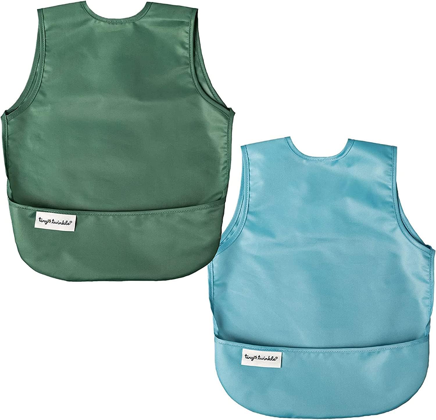 Tiny Twinkle Baby Bibs Proof Baby Bib Feeding Bibs for 0-24months Babies with Adjustable Side Closure Machine Washable Baby Food Bibs Super Light and Easily Wipe Clean with Food Crumb Catcher Pocket