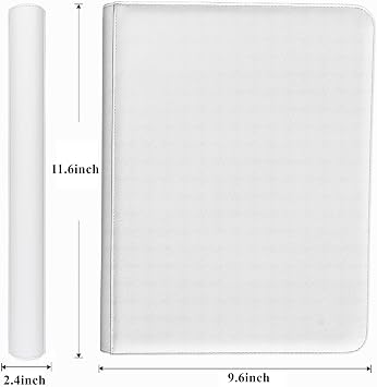 160 Pockets Toploader Binder, Trading Card Binder Zippered Album Holds 3x 4 35PT Toploaders, PU Leather Top Loader Binder with Ringless Double-Sided Pockets for Cards in Toploaders (White)