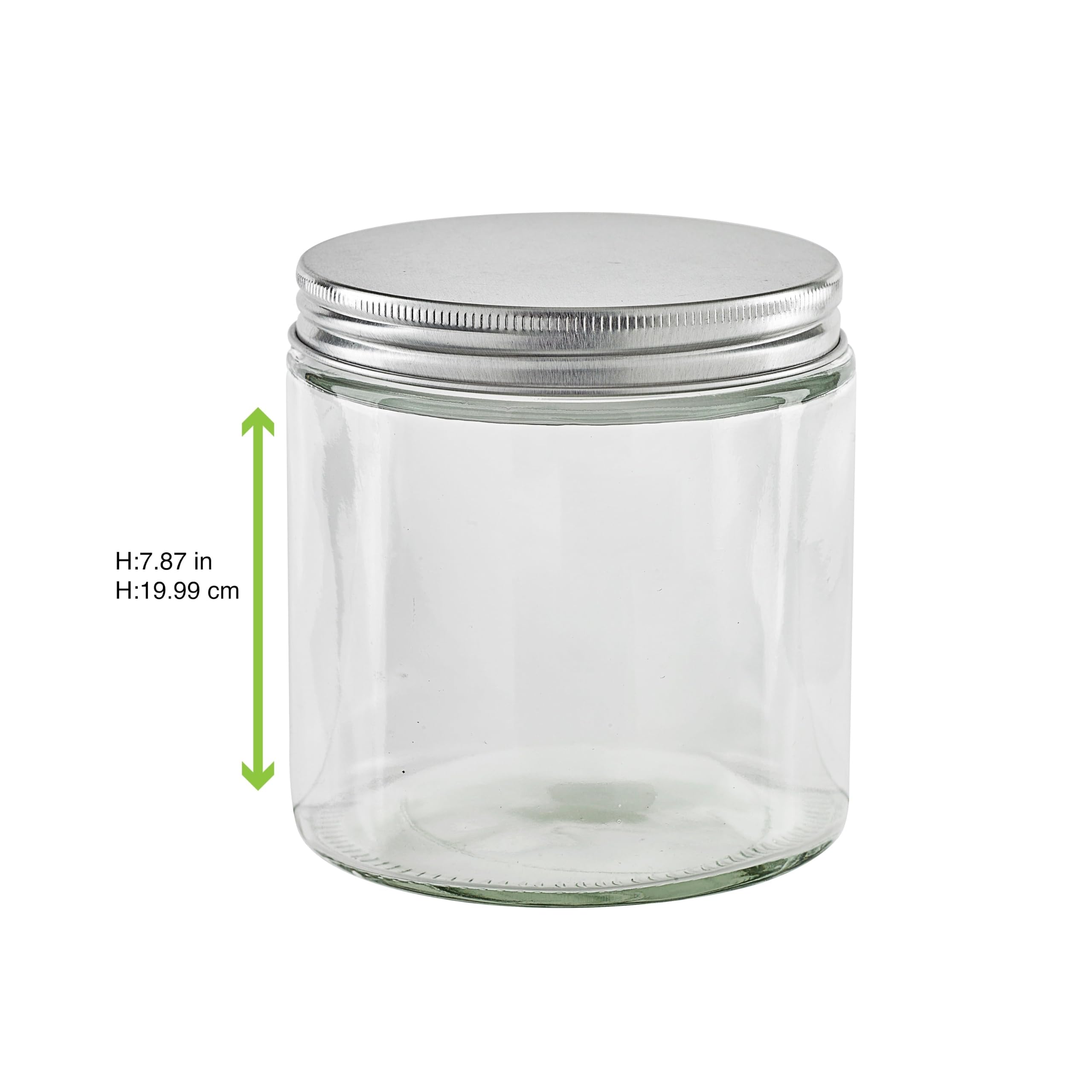 PacknWood 40 Cajas Vidrio Reutilizables con Tapa 500 ml Ø8,8 cm