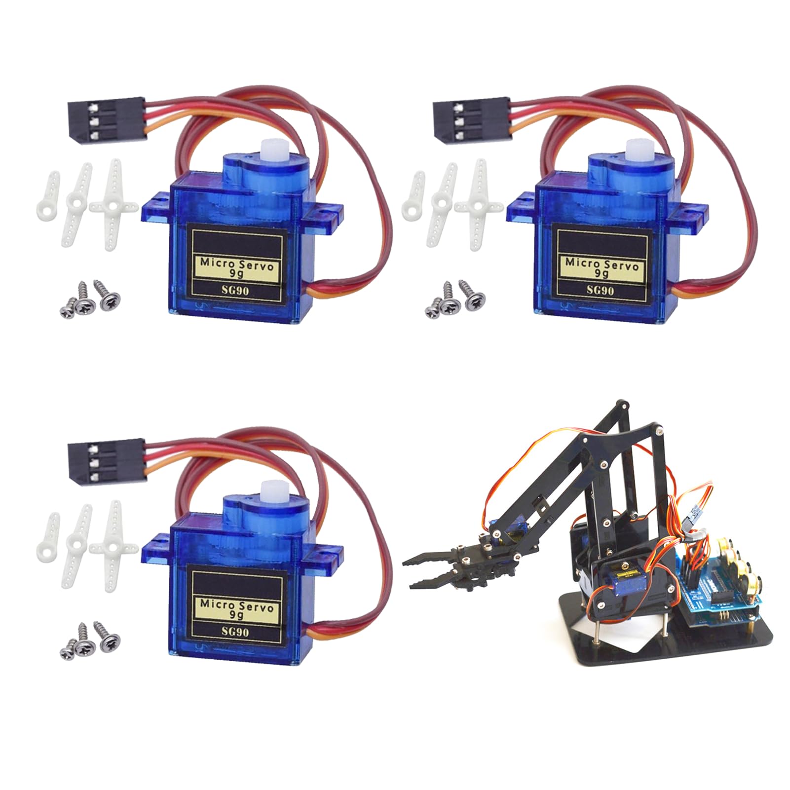 3Pcs SG90 Micro Servo Motor, Micro RC Servo Motor