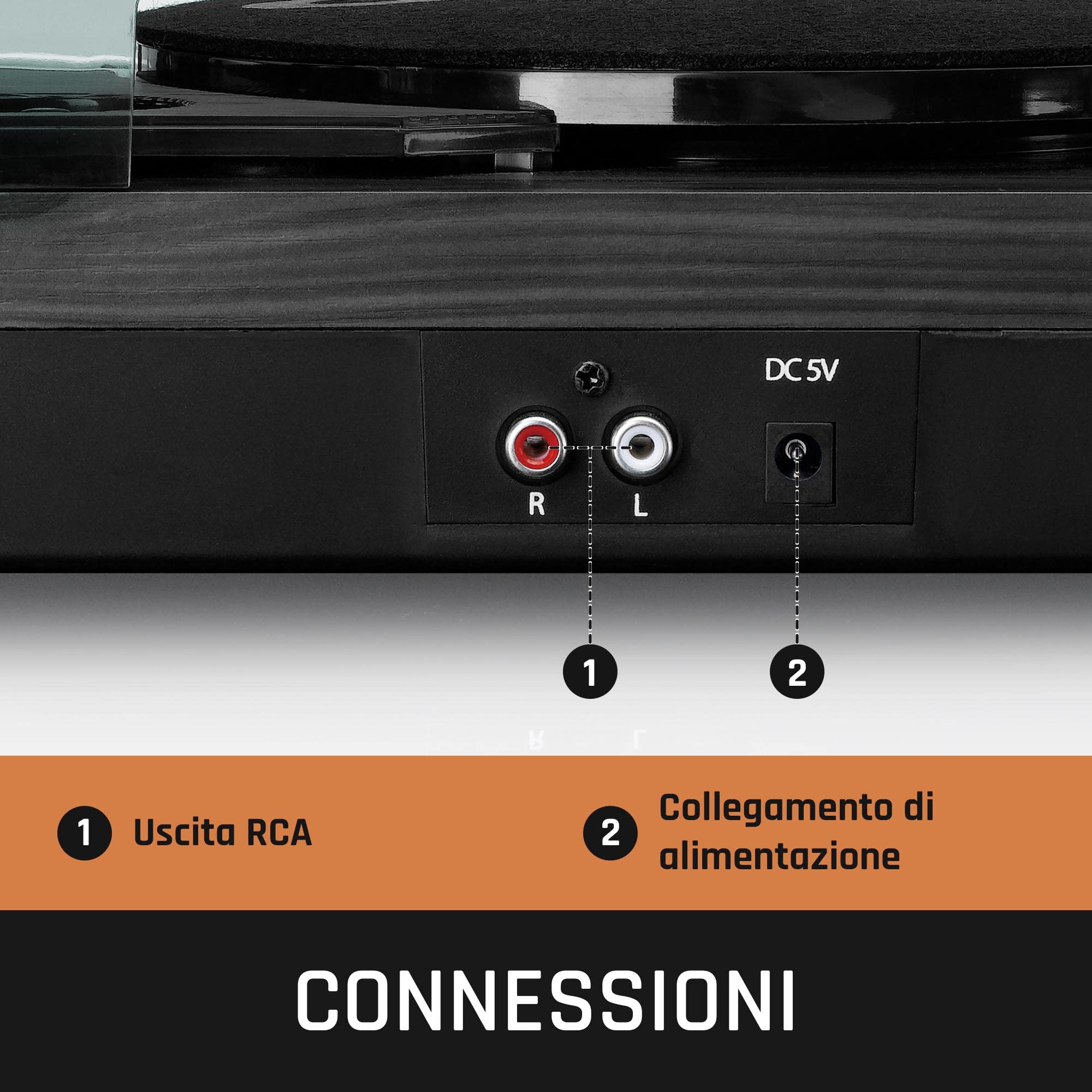 Lenco LS-10 Giradischi con Altoparlanti Integrati Trasmissione a Cinghia Velocità Variabile Nero 2x3Watt