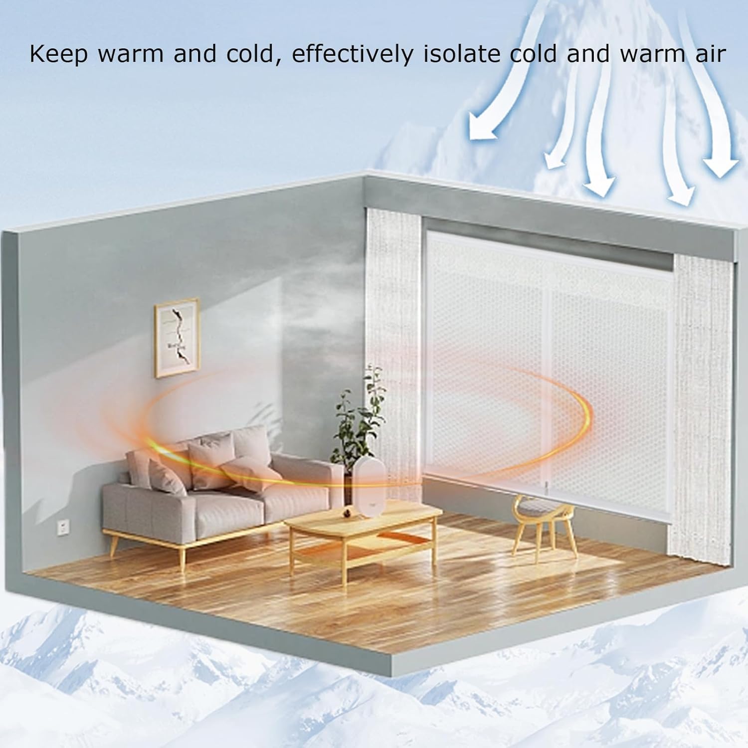 Weatherproofing Window Insulation Kit,Window Insulation Film,Keep Warm Seal Plastic Window Film,Windproof and Warm Curtains Cold-Proof Window Covers Translucent,for Winter (W×H/71×47in)