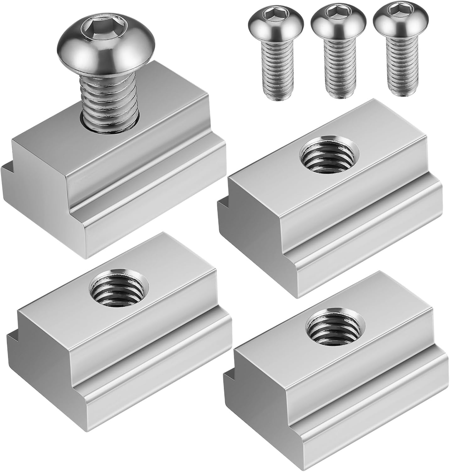 4pcs Stainless Steel for Bed Accessories Truck Bed Rail Fasteners t Slot Accessories