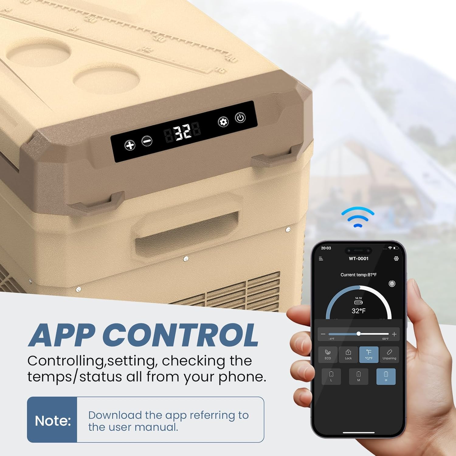 12V Refrigerator 30 Quart Portable Freezer, Electric Cooler for Vehicles Car Refrigerator 12V Portable Fridge for Car Camping Truck Van RV SUV Road Trip Travel