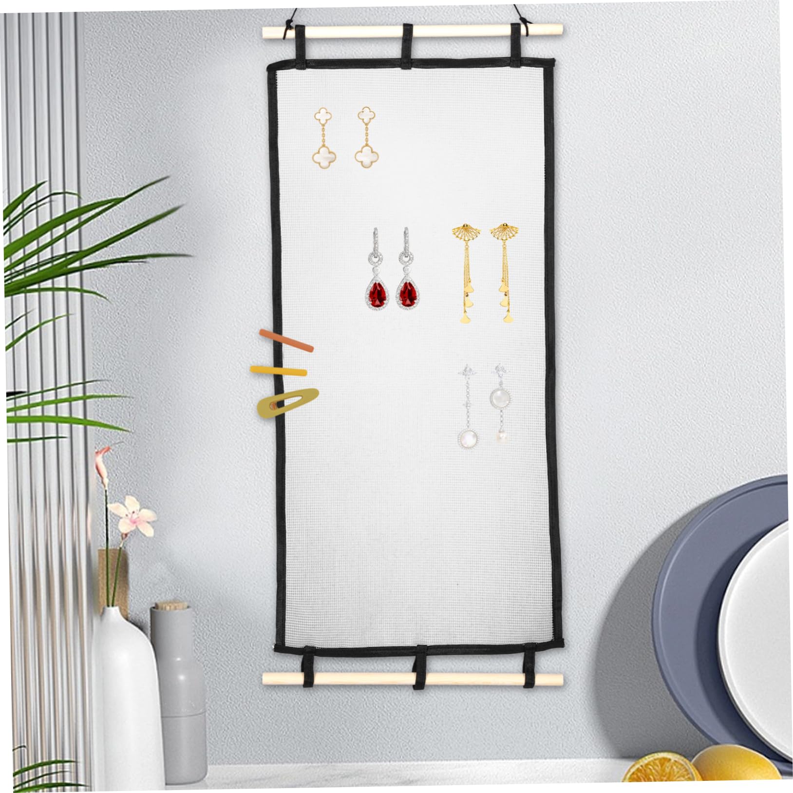 PACKOVE 3 Piezas Soporte Para Arete Montado En La Pared Colgador De Pendientes Titulares De Pulsera Sostenedores Del Anillo Exhibición De Aretes De Pared Soporte De Pulsera Joyas De Madera
