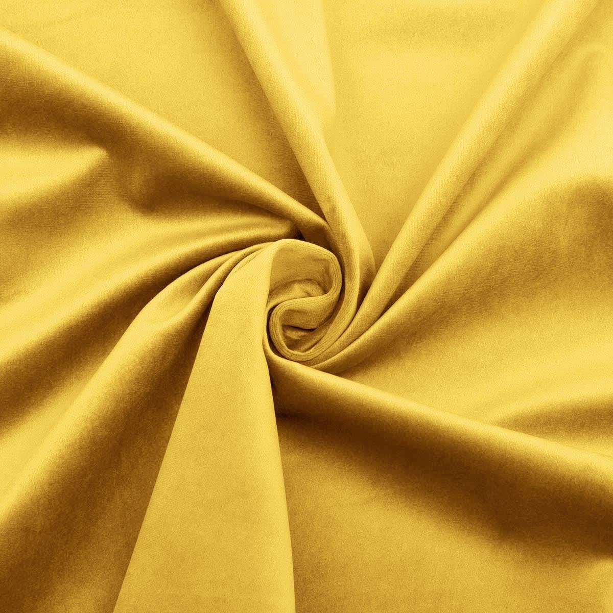 Regents Lux Soft Touch Plain Velvet Fire Retardant Plush Low Velour Cushion Sofa Upholstery Fabric Sold by The Metre - Lemon Yellow - 5 Metres