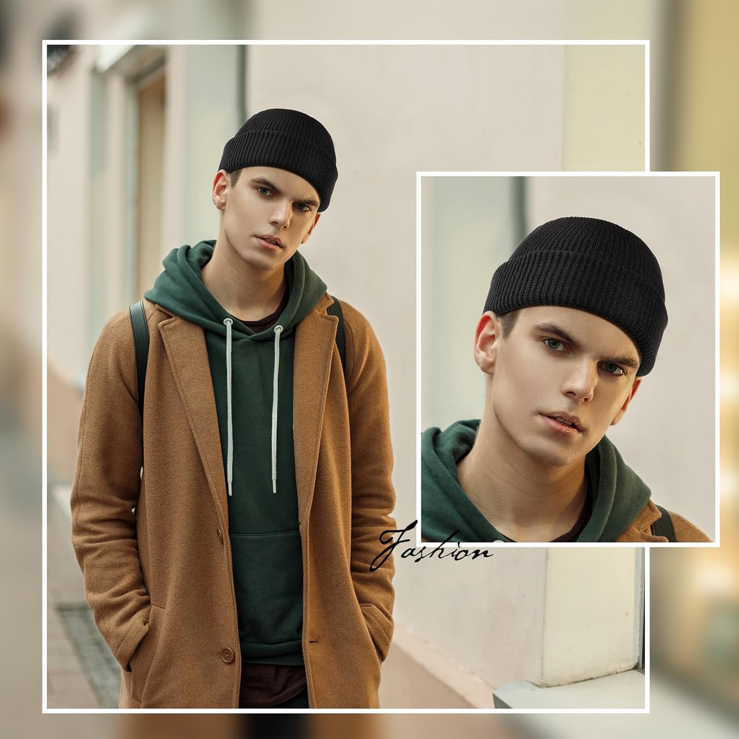 SATINIOR 4 Pieces Trawler Beanie Watch Hat Roll up Edge Skullcap Fisherman Beanie Unisex - Image 3