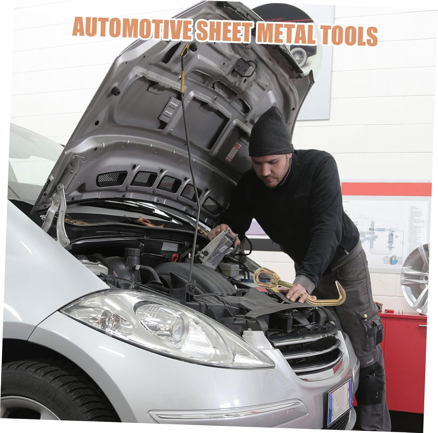 PRETYZOOM Automotive Body Repair Tool Sheet Metal Clamp with Snake Head Grip for Dent Removal Versatile Panel Beating Tool for Auto Body Fabrication and Repair