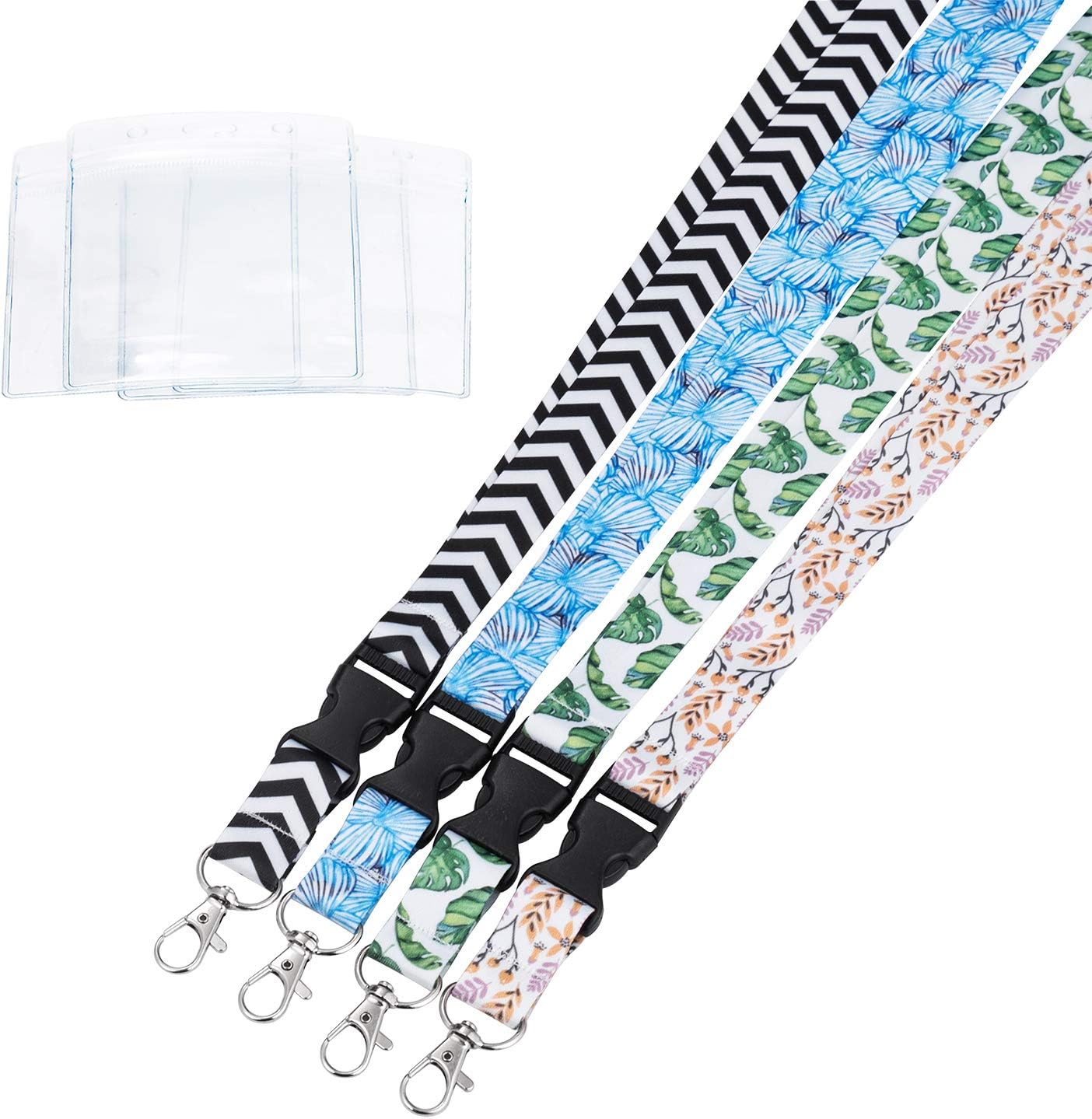 ECOHIP 4 Pack Lanyards for Women Cute Lanyard with ID Holder Fashion Name Badge Clips