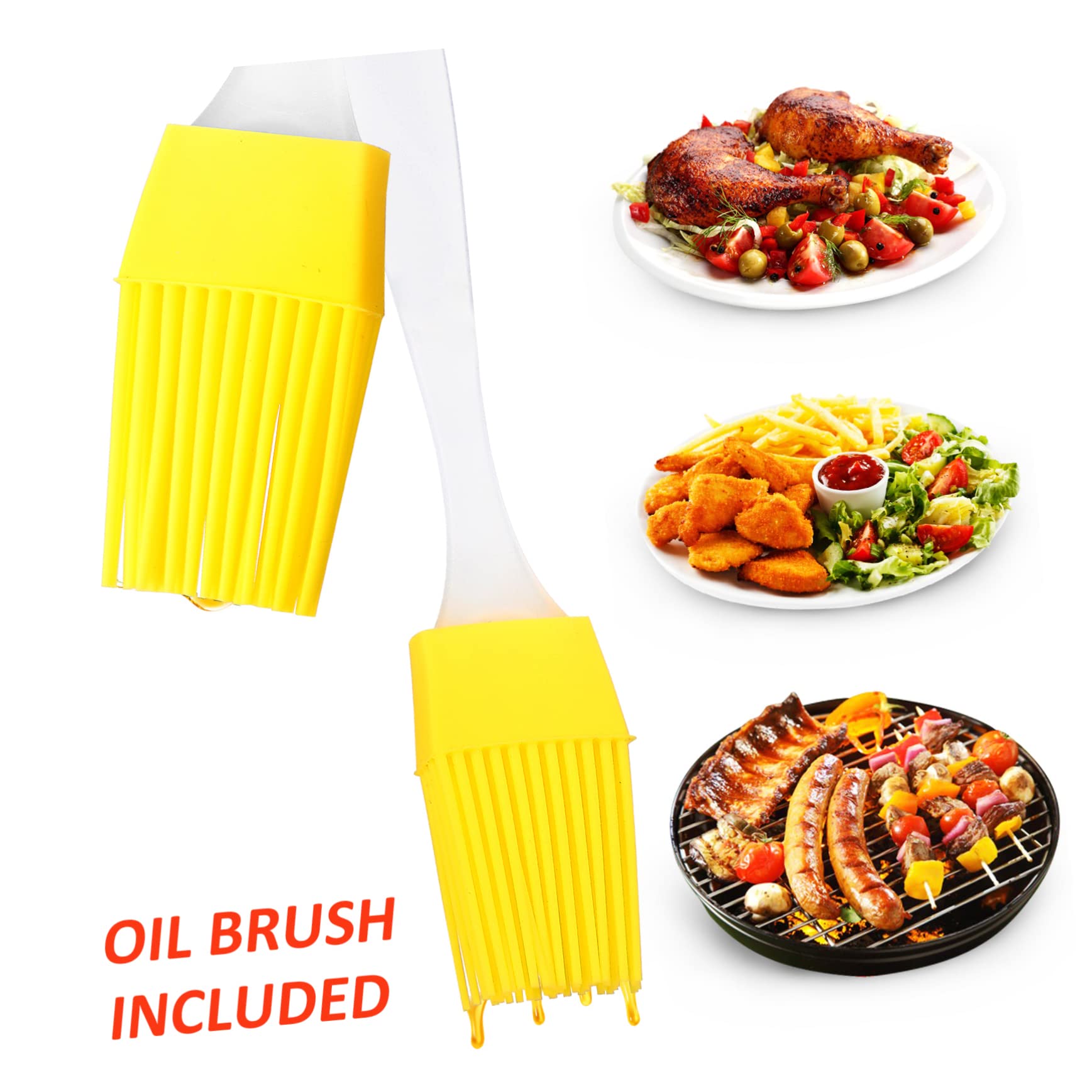 SOLUSTRE 2 Pcs Silicone Oil Brushes for Cooking Baking and Barbecues Versatile Pastry Brush with Bristles for Even Sauce Application and Comfortable Grip