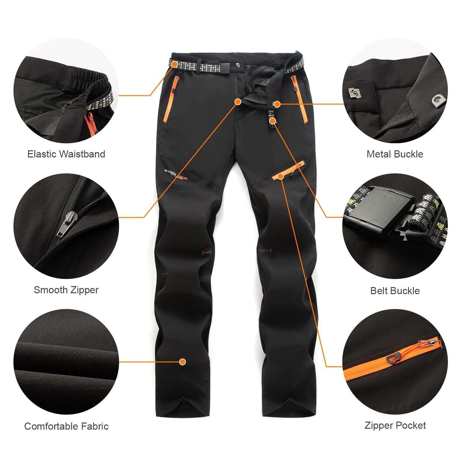 LHHMZ Pantalon de randonnée Homme Printemps-été Pantalon de Marche Sportive Respirant et Confortable Pantalon décontracté d'escalade de Trekking