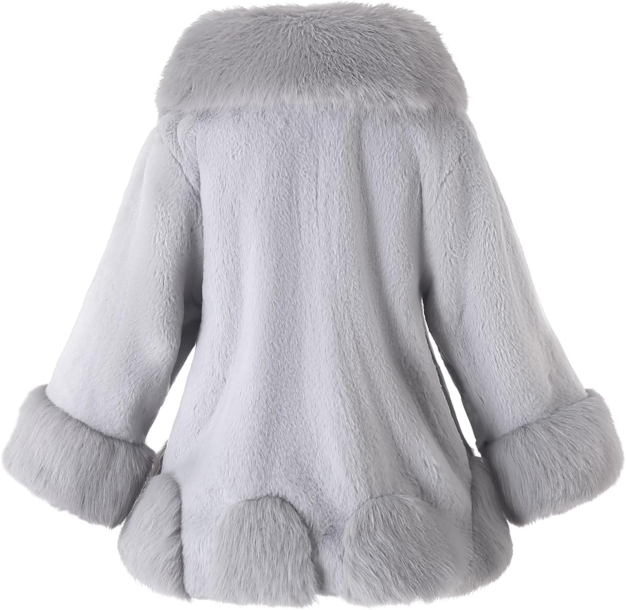 Girls Faux Fur Long Coat for 4-12 Years Winter Jacket Fluffy Warm Princess Outwear - Image 2