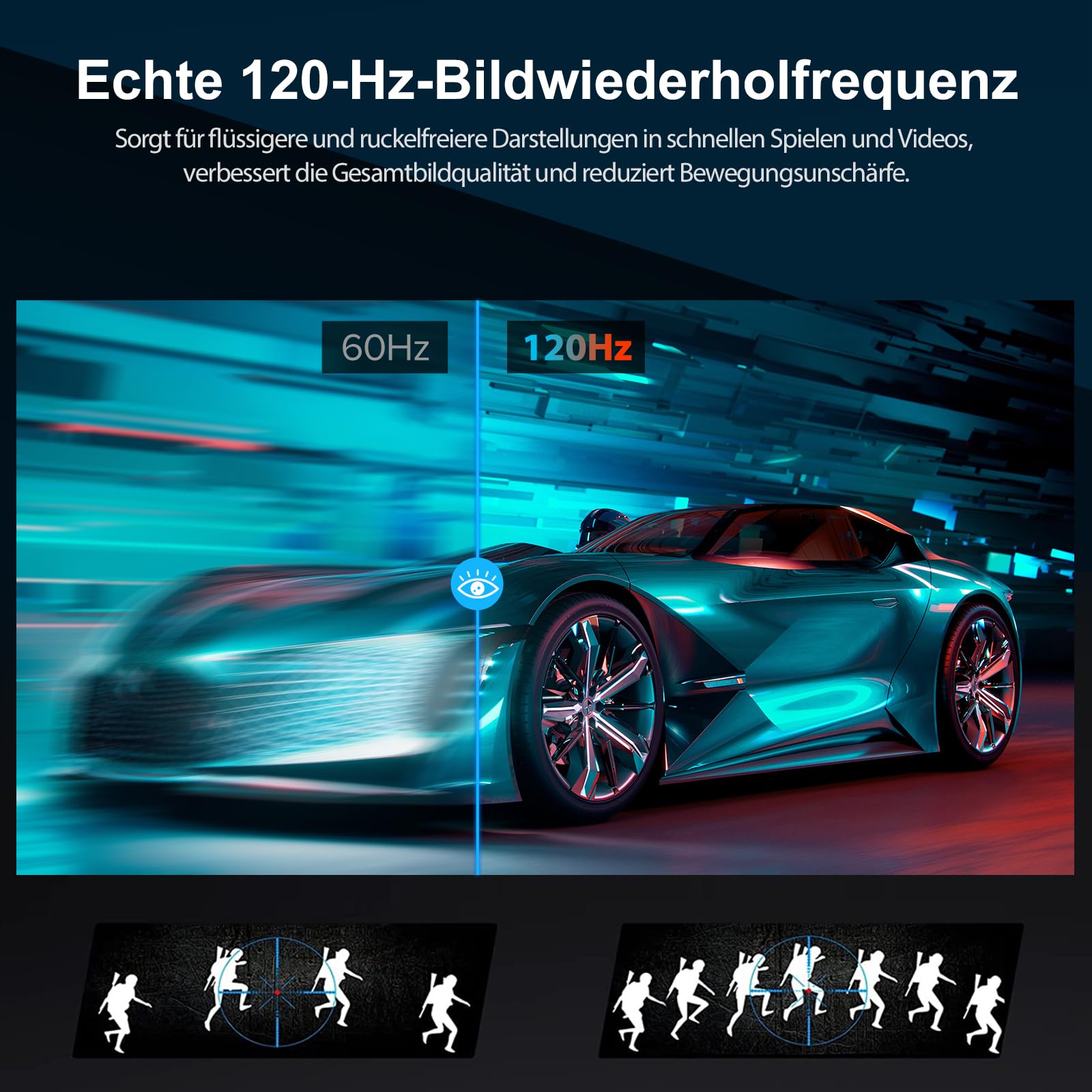 UPERFECT 16 Zoll 2K 120Hz Portable Gaming Monitor, 2560x1600 2000:1 10 Bit | 400 Nits 16:9/16:10 IPS Bildschirm Mini HDMI USB C für PC Laptop Xbo Switch, Zweiter Bildschirm VESA-kompatibel