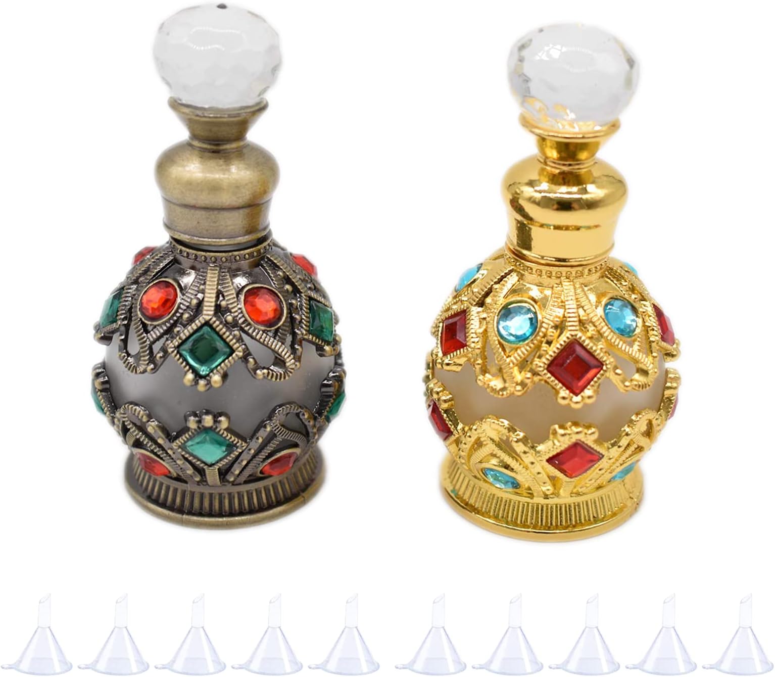 YU FENG Parfümflasche Vintage – Kristallglas Mit Schmetterlingsdeckel – Nachfüllbar Für ätherische Öle & Parfüm