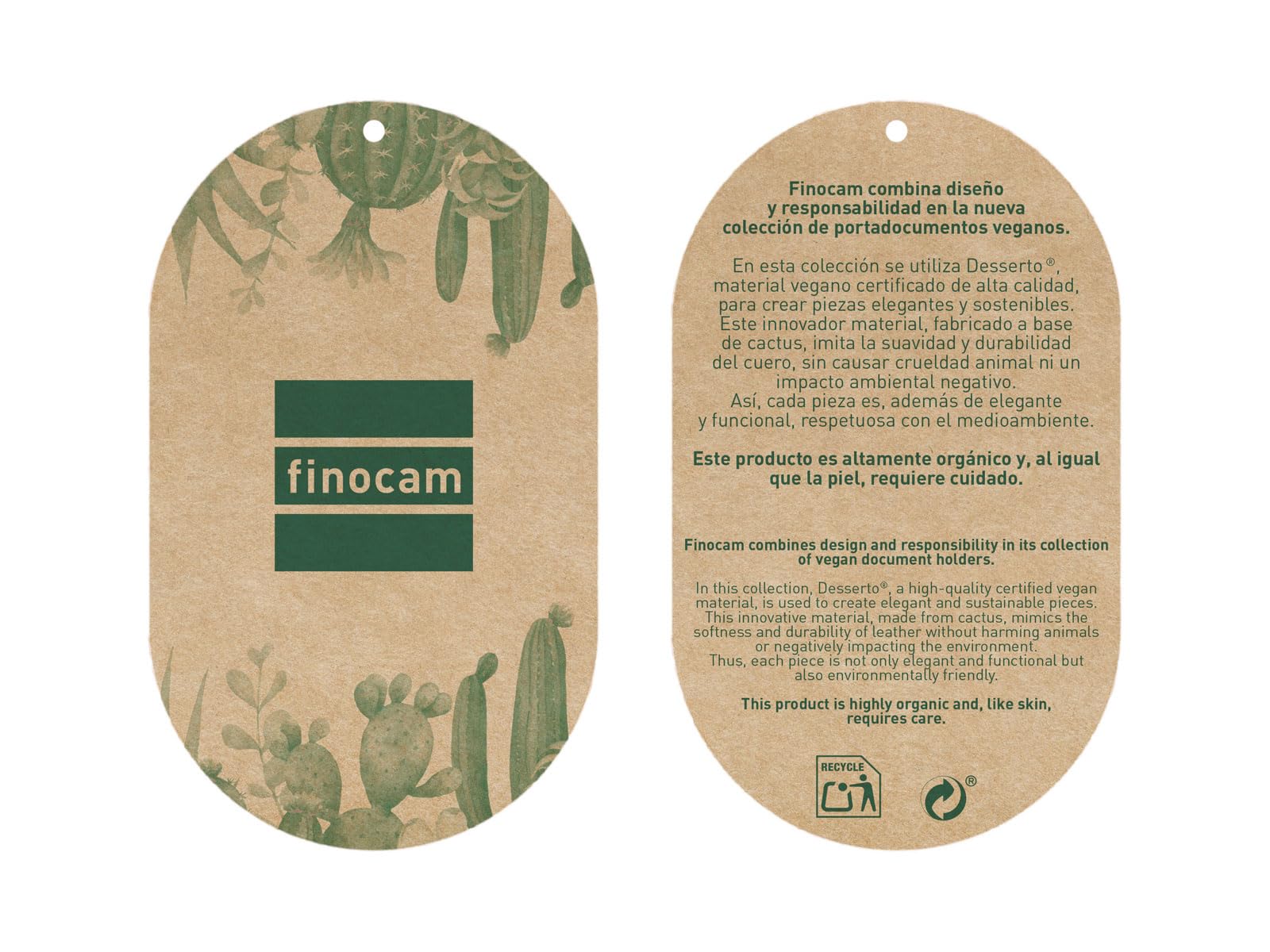 Finocam - Portadocumentos A5 NOPAL - Verde oliva | Portafolio con Cremallera - Bolsillo interior para tablet | Carpeta de cuaderno de notas | Portadocumentos BIOMATERIAL - BASE CACTUS