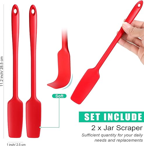 Miniatura 9 de Espátula de silicona de mango largo, espátula raspadora de cocina, raspador de goma antiadherente, raspador de silicona para tarros, batidos,