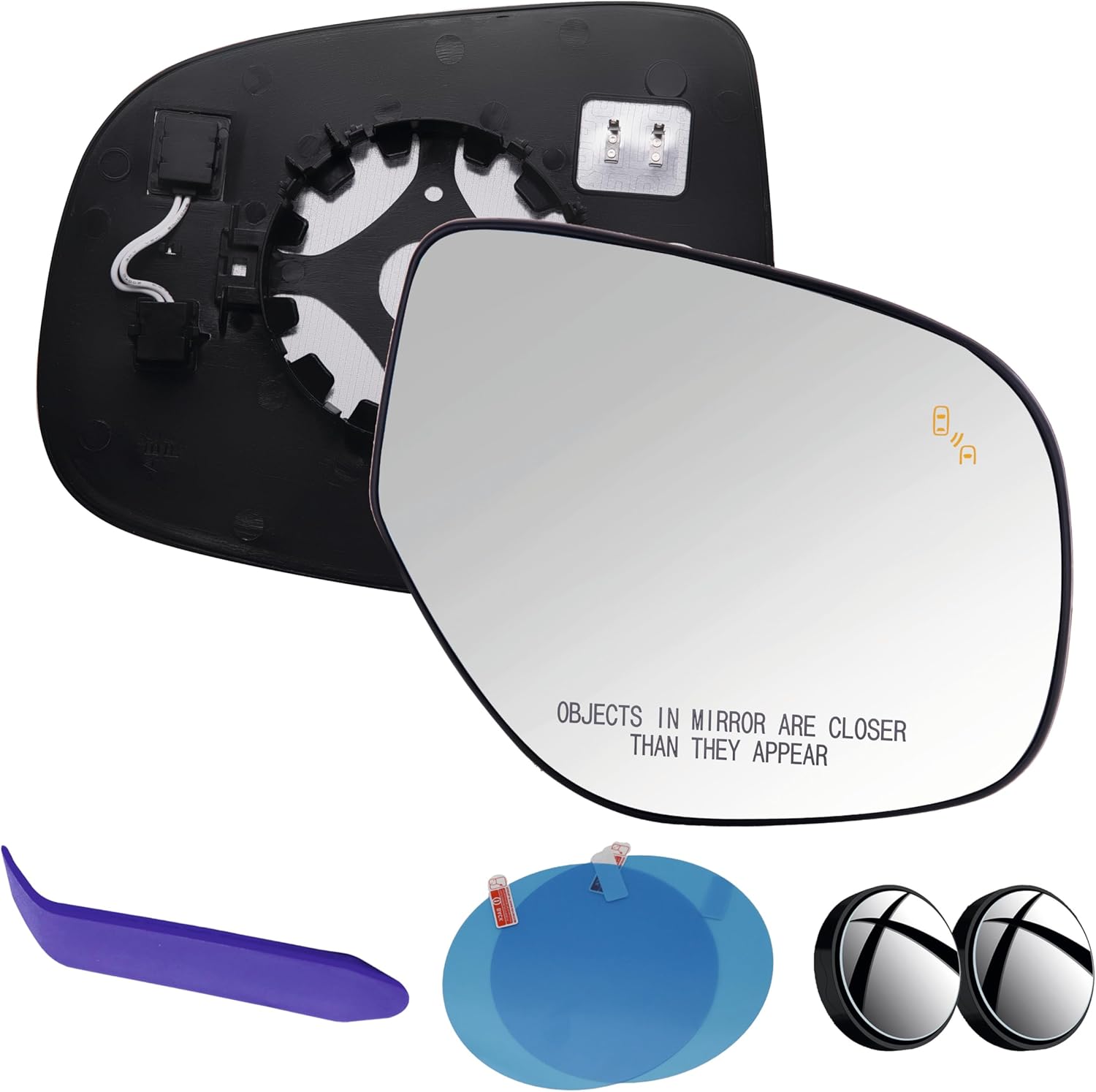 EAP Passenger Side Mirror Glass Compatible With Mitsubishi Outlander 2017-2020, Outlander PHEV 2018-2022, Outlander Sport 2019-2026, Heated With Blind Spot, 7632D040 7632D882