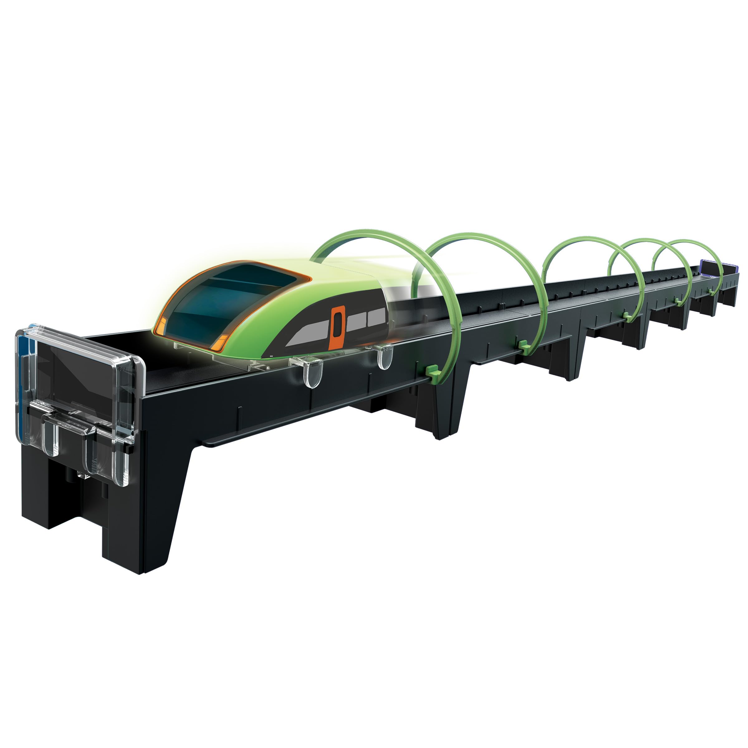 4M KidzLabs Treno a Levitazione Magnetica con Pista Magnetica da 127 cm, Esperimento STEM di Fisica, Treno ad Alta Velocità con Luci, Kit Scientifico per Bambini 5+ Anni