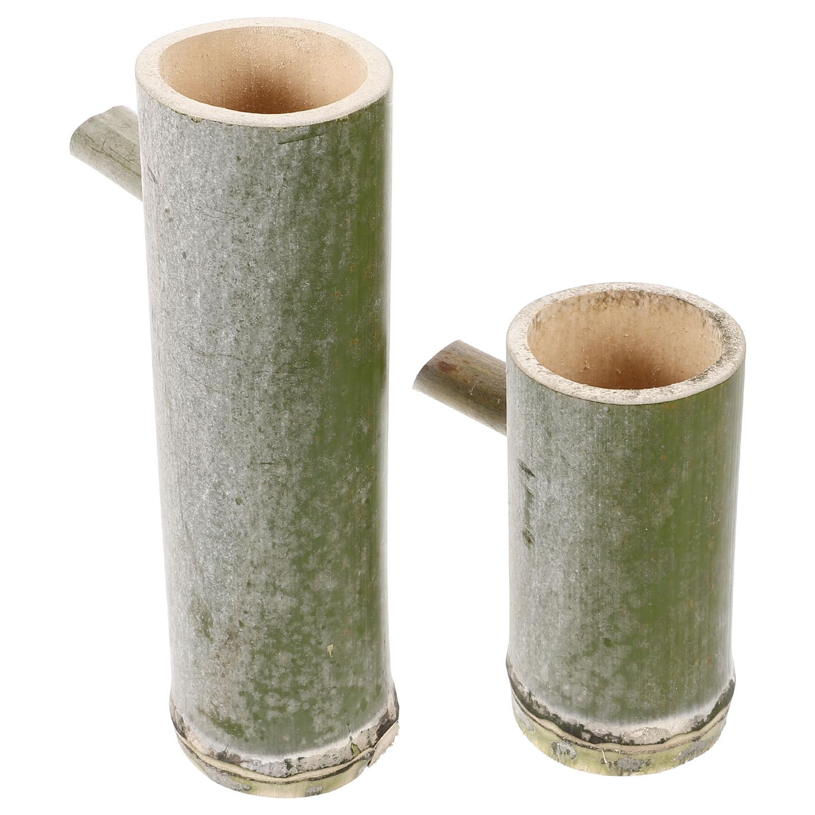 Veemoon Bamboo Fountain Spout Set Bamboo Waterfall Fountain and 2pcs for Handmade Tabletop Water Feature 25cm 15cm Height Options Aquarium and Garden Decor Indoor and Outdoor