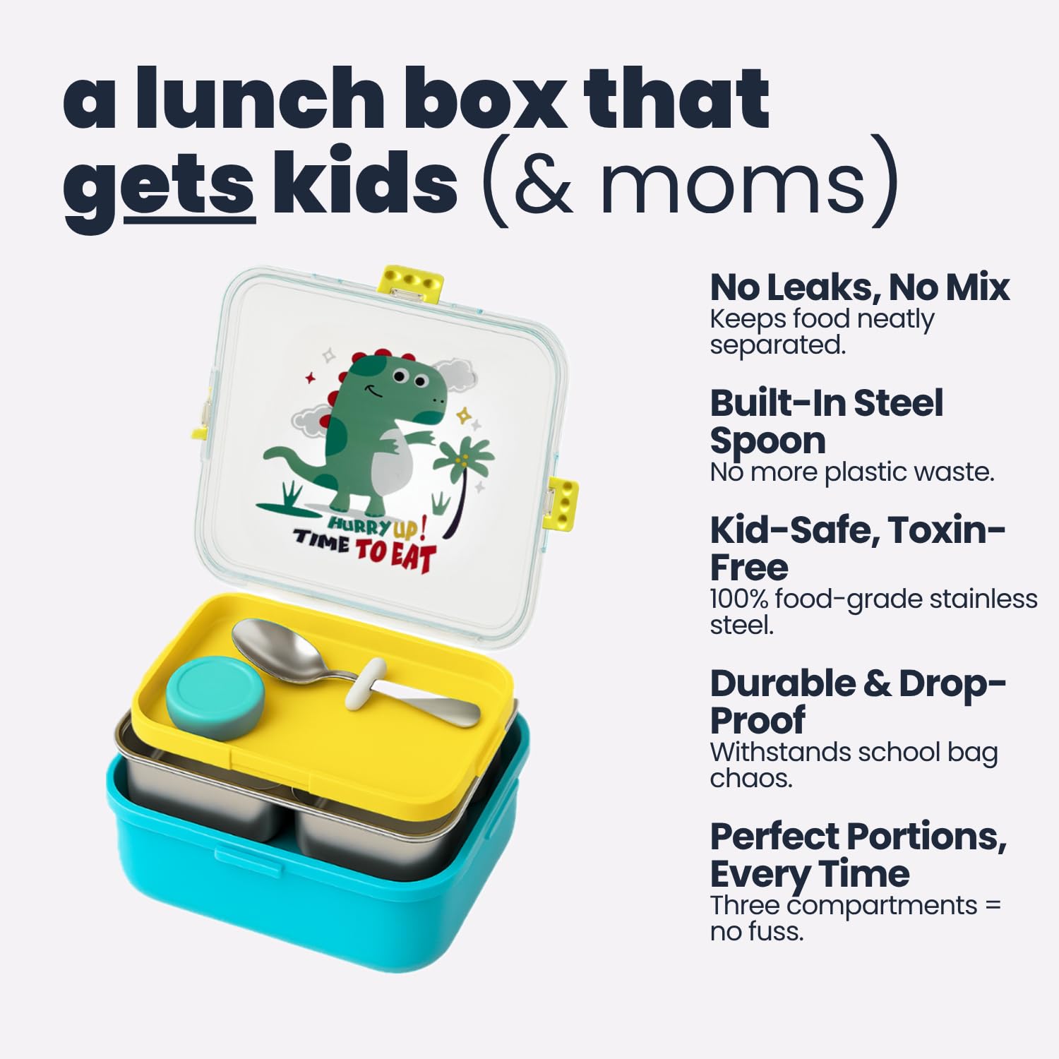 TuCo® Lunch Box 3 Compartment, 820ml, Yellow and Blue — Amazon image 3