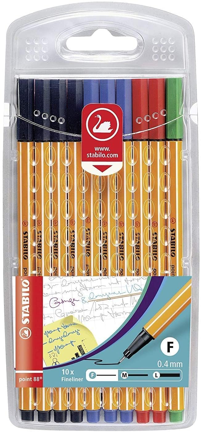 Fineliner stabilo point 88/10 office f ass 10st | Etui a 10 stuk | 10 stuks