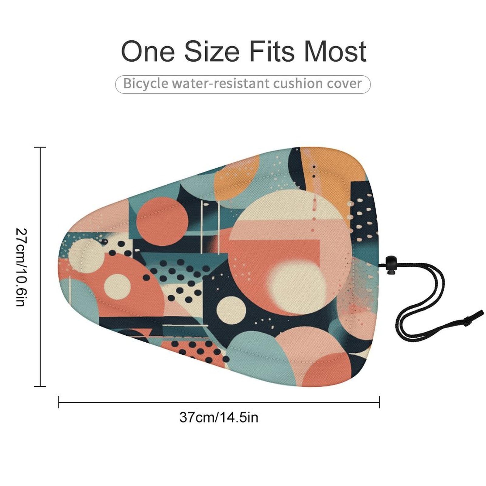 Abstract Shape Style Bike Seat Cover for Men Women, Waterproof & Dustproof Bike Seat Cushion with Drawstring, Adjustable Bicycle Saddle Cover for Or Rain & Sun Protection