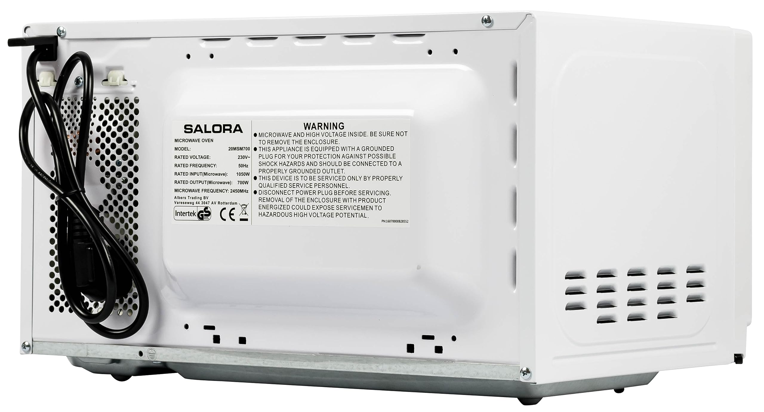 SALORA 20MSM700 Forno Microonde Offerta 20 Litri, 700W - Bianco | Cottura, Riscaldamento e Scongelamento Rapido | Micronde Timer 35 Min, Funzione Peso/Tempo | Per Uso Quotidiano in Casa/Camper