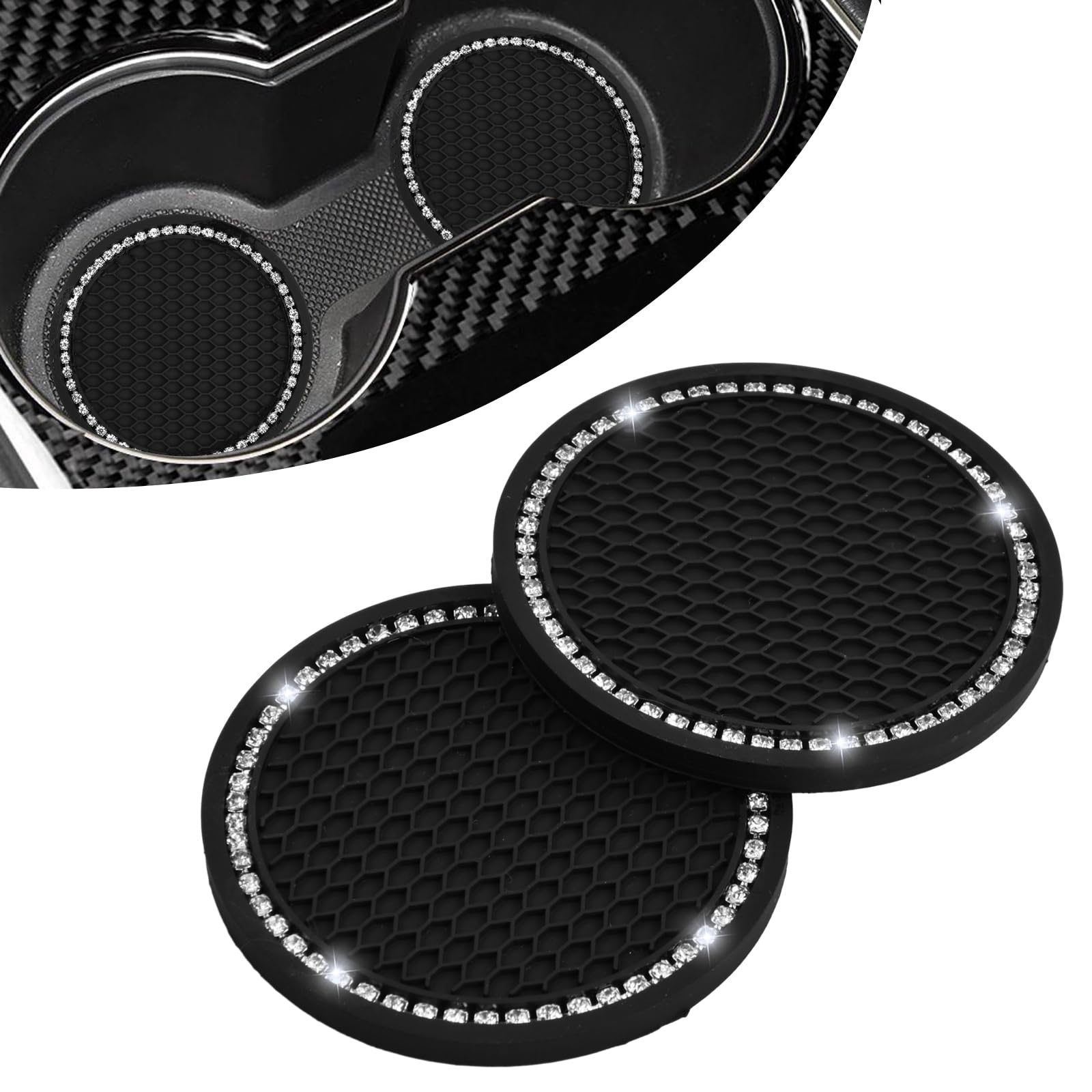 Sottobicchieri Auto Universali Viola - Confezione Da 4, In Silicone Antiscivolo E Impermeabile, Diametro 7 Cm