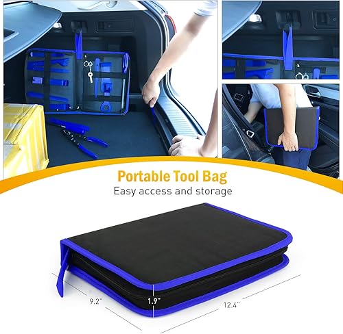 Miniatura 8 de GOOACC - GRC-49 - Juego de 19 herramientas de extracción de recortes y alicates de clip removedor de tapicería de nailon juego de extracción de