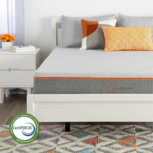 Miniatura 8 de Craft & Trade Colchón de espuma viscoelástica Risewell de 10 pulgadas, cama en caja, enfriamiento de gel de cobre, certificado CertiPUR-US,