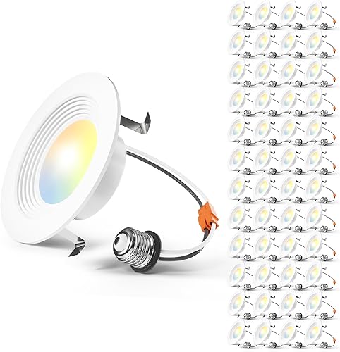 Miniatura 8 de Amico Iluminación empotrable LED 5CCT de 56 pulgadas, paquete de 48 unidades, regulable, clasificación IC y húmeda, 12.5 W  100 W, 950 lm luces de