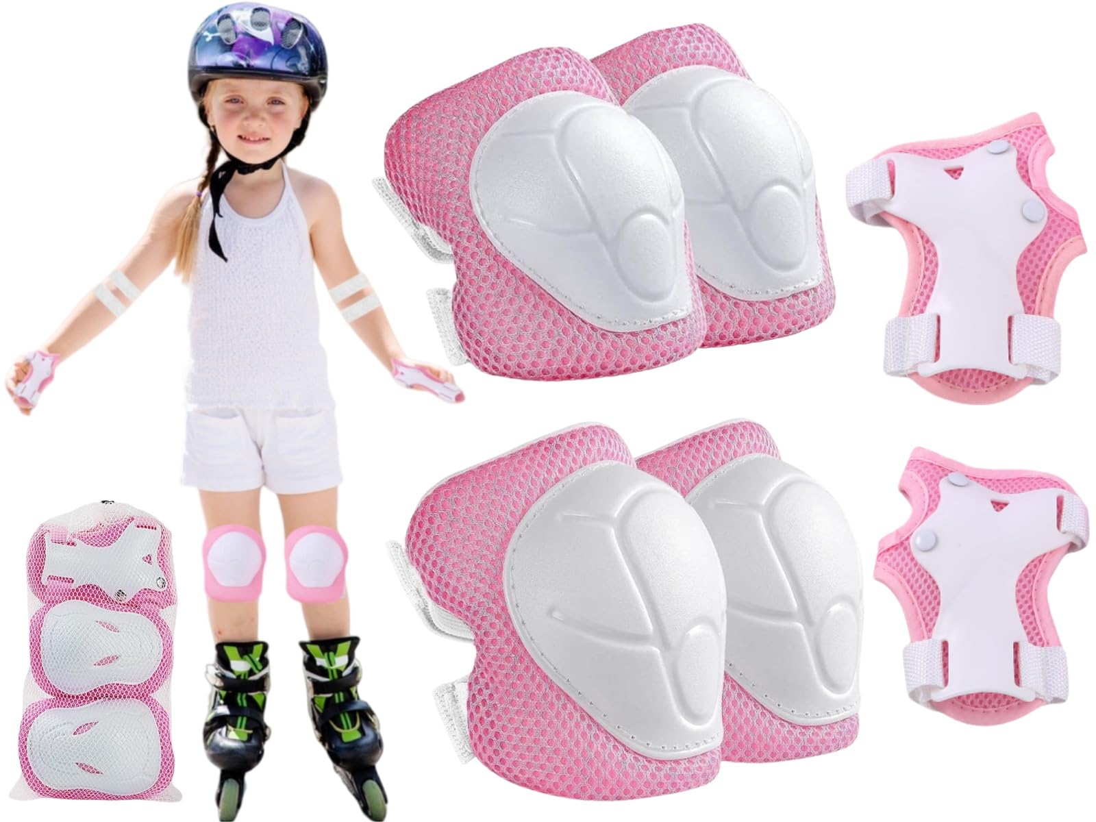 Protecciones Skate Rodilleras Patines Infantil Juego con Casco Coderas Muñequeras