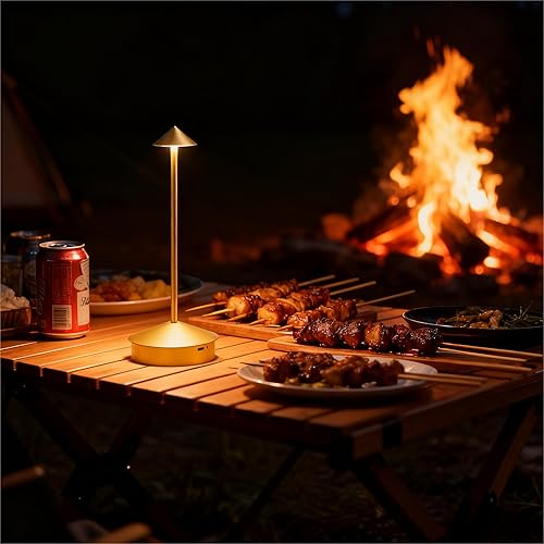 Miniatura 4 de Juego de 2 lámparas de mesa inalámbricas recargables de 6000 mAh, lámparas de escritorio con pilas, lámpara táctil LED portátil, lámpara de