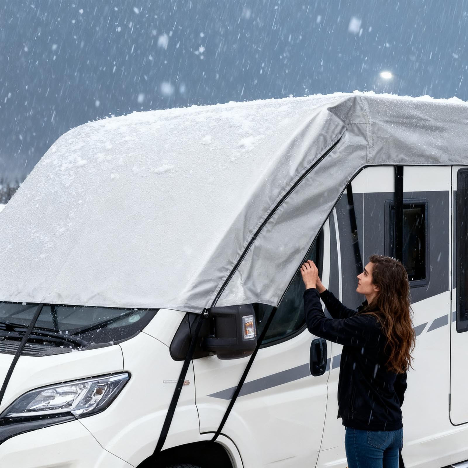 Coperture Per Camper Antineve Impermeabile Parasole | Copertura Solare Veicolo Resistente Ai Raggi UV Per Viaggi Campeggio Spiaggia Viaggi Invernali Auto Camion Rimorchi Camper