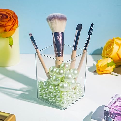 Miniatura 7 de 150 piezas de perlas de imitación de perlas falsas pulidas sin agujero de color verde claro para relleno de jarrón, decoraciones, perlas de plástico