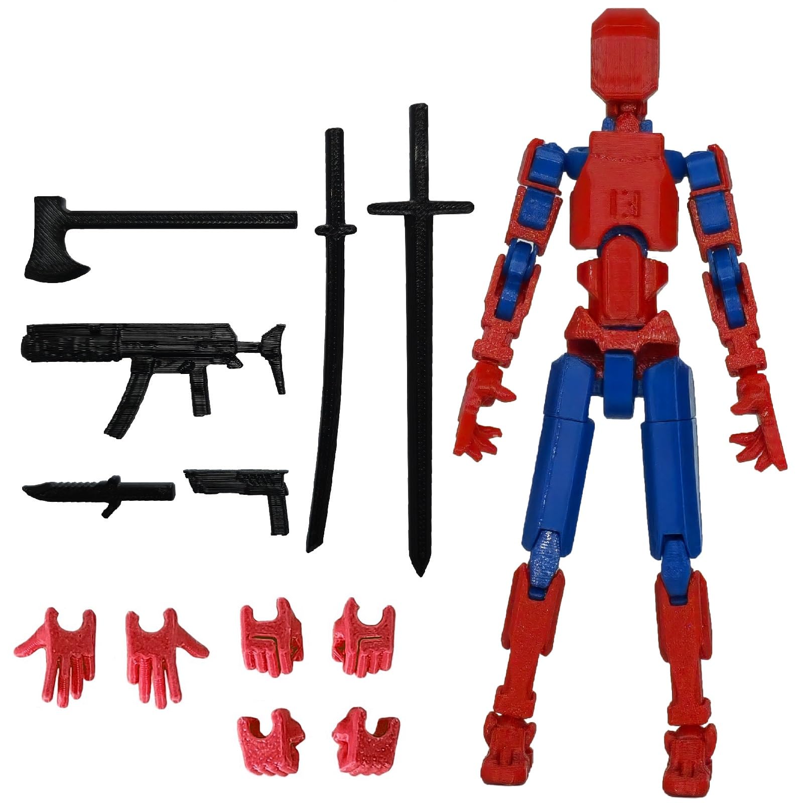 Assembly Completed T13 Action Figure, Titan 13 3D Printed Action Figure, 3D Printed Titan13, Assembled Dummy 13 Lucky 13 Toy Figure