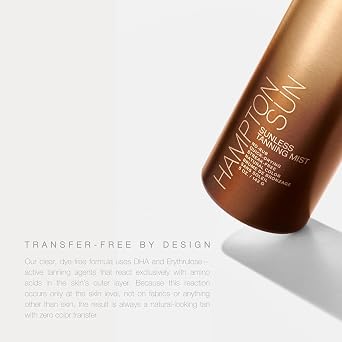 Hampton Sun Sunless Tanning Mist | Face + Body Self-Tanner | No-Rub + Mess-Free | Streak-Free, Long-Lasting, Natural-Looking Color| No Transfer Clear Mist | Quick-Dry | Award-Winning | All Skin Types