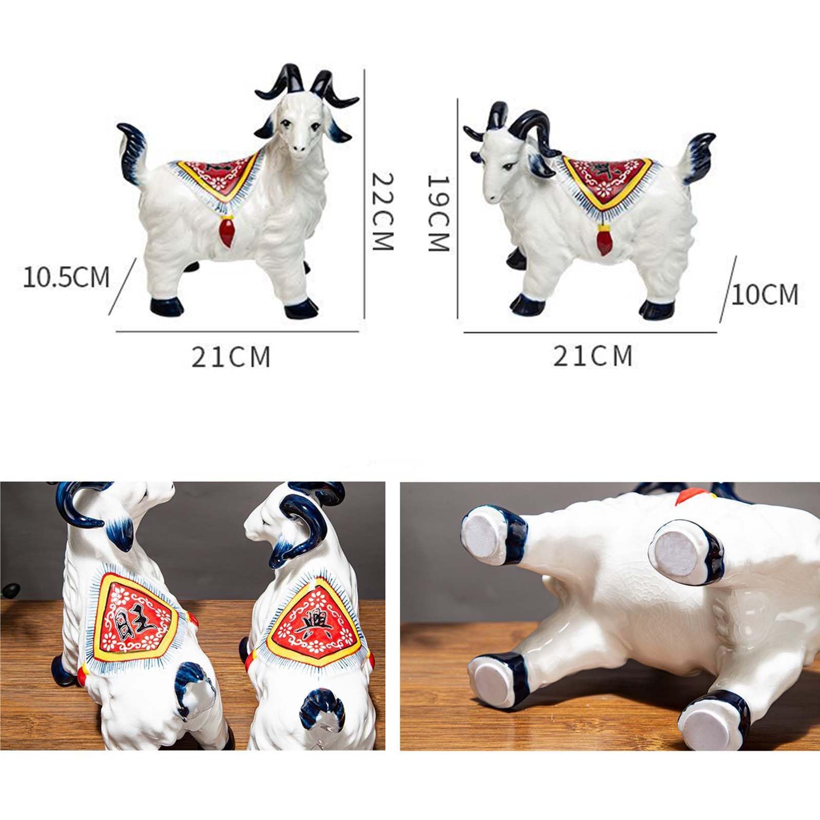 Amazon.co.jp: 羊 かわいい ペア ヤギの置物 開運グッズ 部屋装飾品 