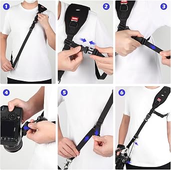 Camera Strap With Screw Mount, Quick Release Plate, Safety Tether, Camera Hand Strap, Camera Shoulder Strap