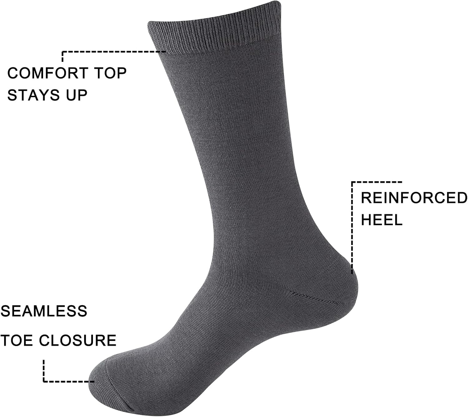 Sock Amazing Unisex Bamboo Rayon Socks Super Soft Black Crew Socks 8 Pack - Image 3