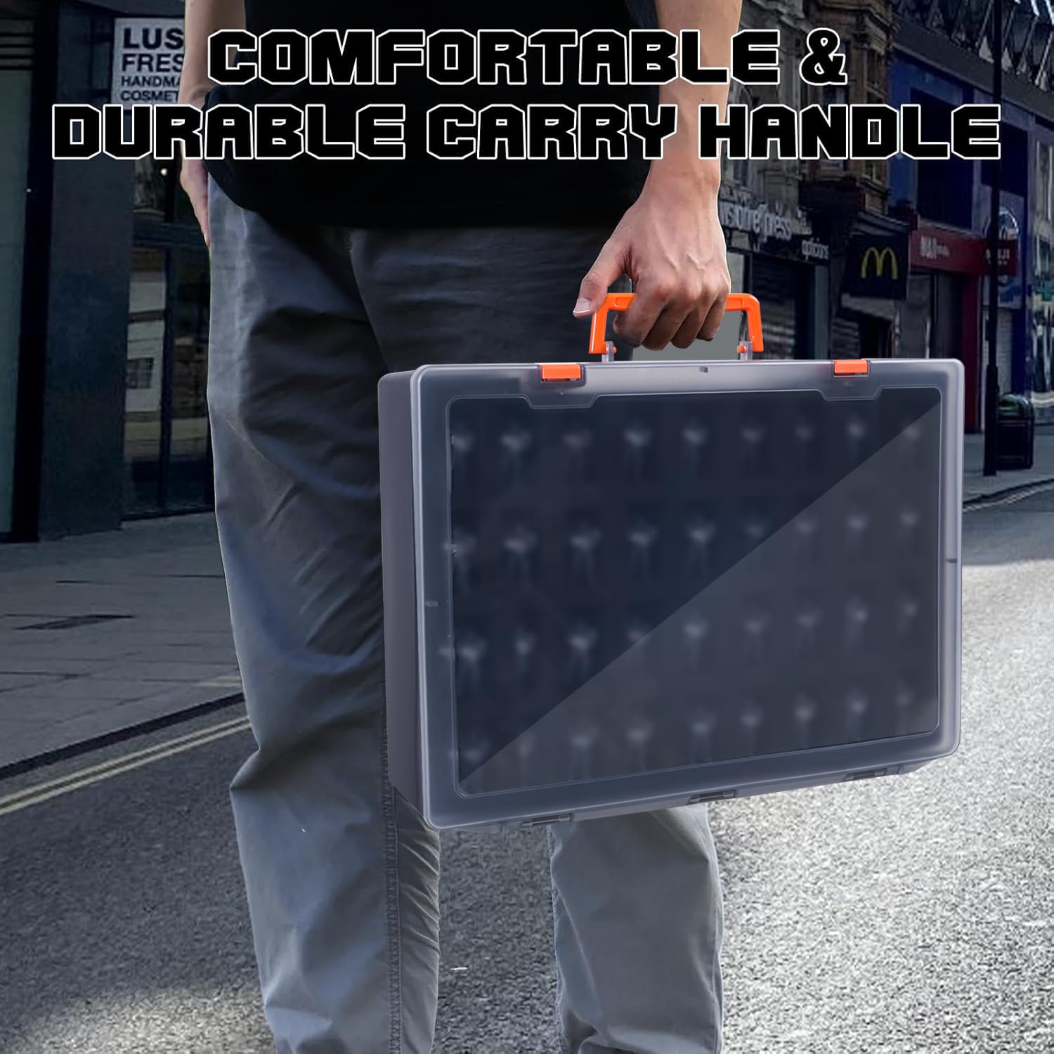 2 fundas de almacenamiento en miniatura resistentes para figuras, 144 ranuras, maleta resistente con 2 capas de espuma, compatible con Warhammer 40k, Dungeons & Dragons y más, Black